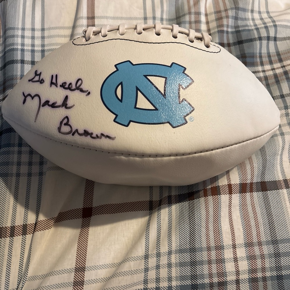 White Football with Blue Logo